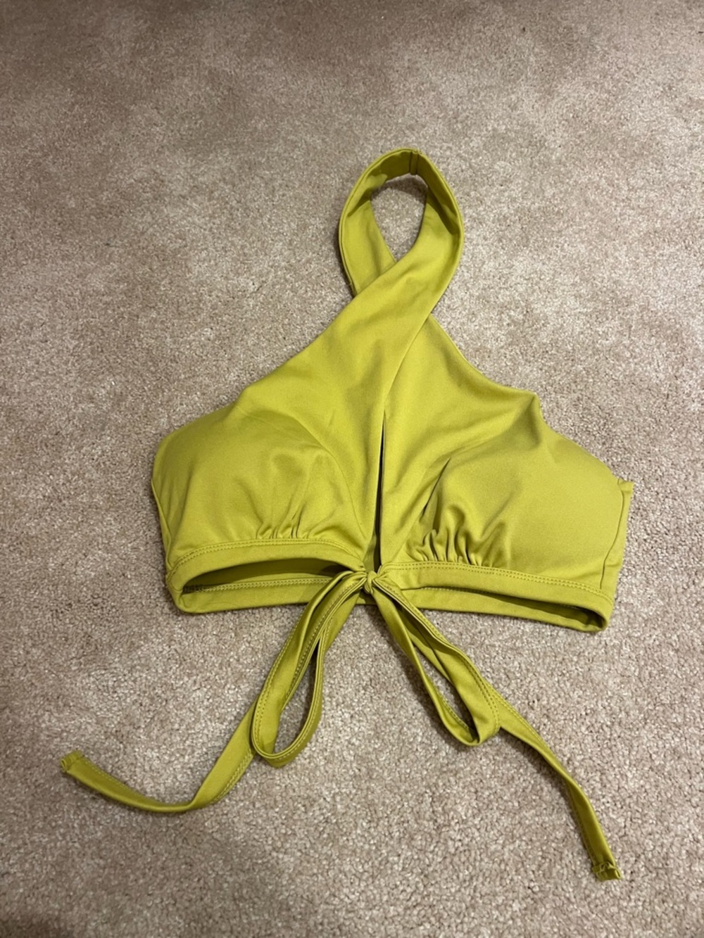 Lime Green Halter Tie-Front Top